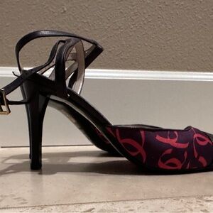 CHANEL Black and Red Heels